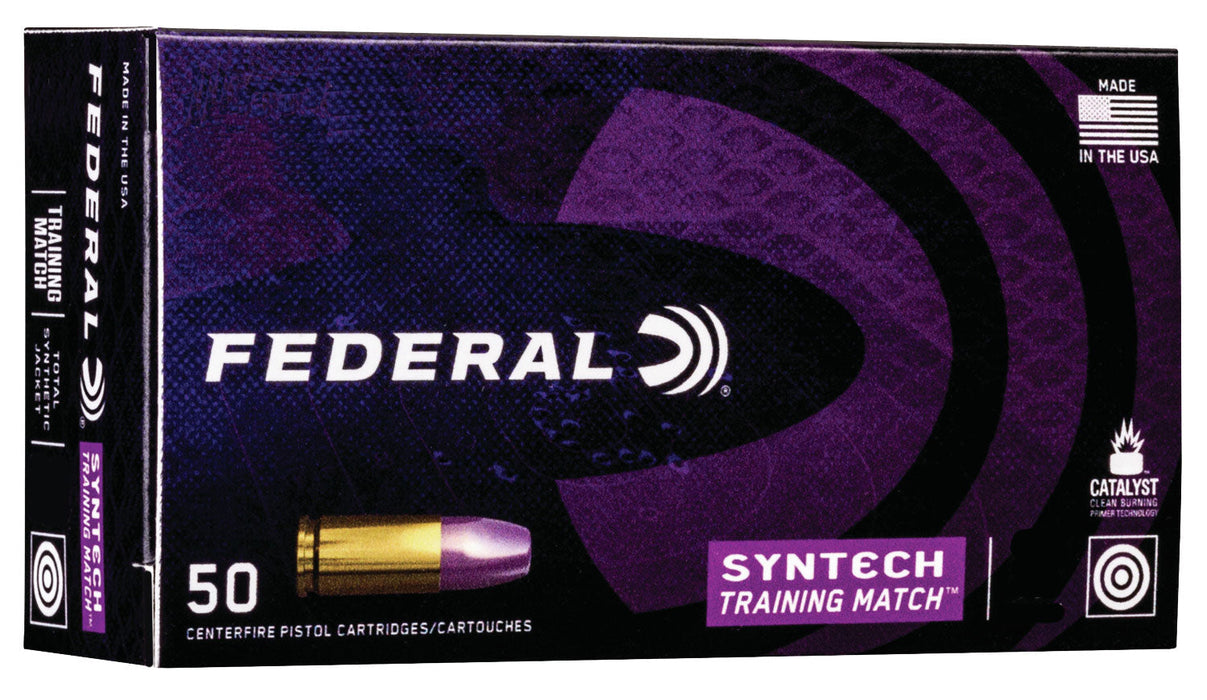 Federal AE9SJ4 Syntech Training Match  9mm Luger 124 gr Total Syntech Jacket Flat Nose (TSF) 50 Per Box/10 Cs