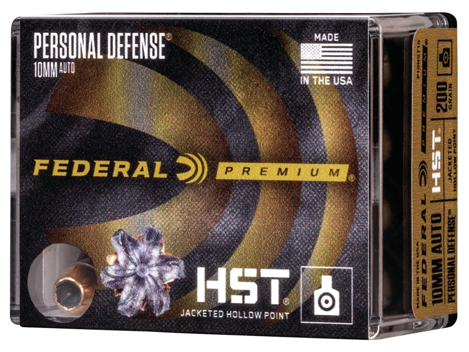 Federal P10HST1S Premium Personal Defense 10mm Auto 200 gr HST Jacketed Hollow Point 20 Per Box/10 Cs