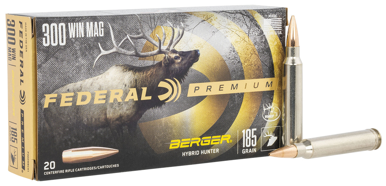 Federal Premium 300 Win Mag 185gr Berger Hybrid Hunter Box of 20  [P300WBCH1] - Backcountry Sports
