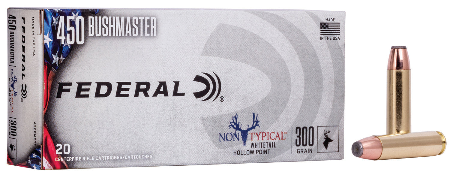 Federal 450BMDT1 Non-Typical  450 Bushmaster 300 gr 1900 fps Non-Typical Soft Point (SP) 20 Bx/10 Cs