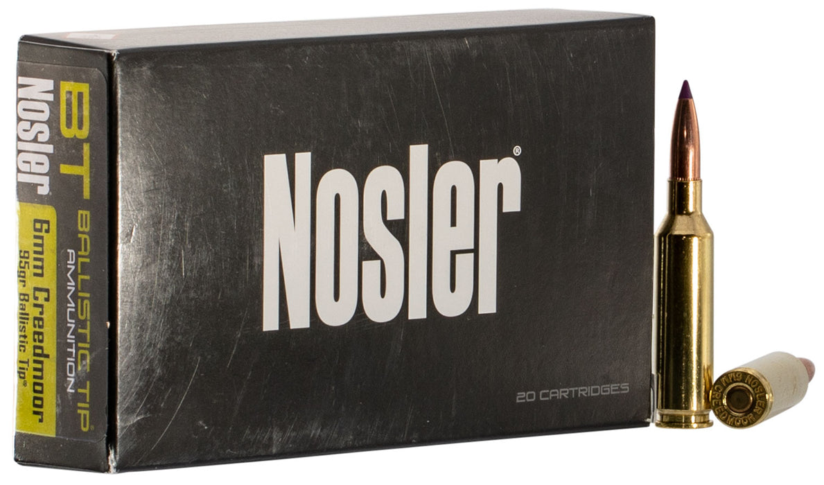 Nosler 40052 Ballistic Tip  6mm Creedmoor 95 gr 3100 fps Spitzer Ballistic Tip (SBT) 20 Bx/10 Cs