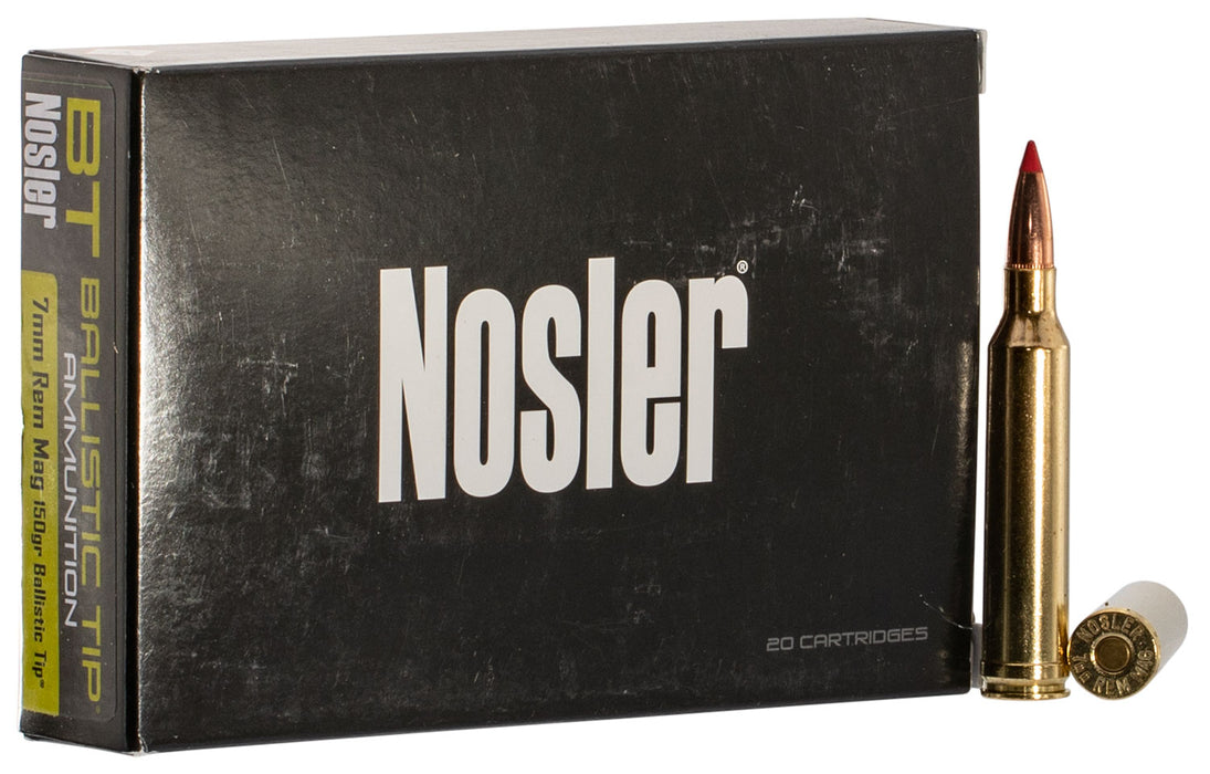 Nosler 40045 Ballistic Tip  7mm Rem Mag 150 gr 3050 fps Spitzer Ballistic Tip (SBT) 20 Bx/10 Cs
