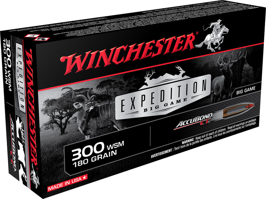 Winchester Ammo S300WSMCT Expedition Big Game  300 WSM 180 gr Winchester AccuBond CT 20 Per Box/10 Cs