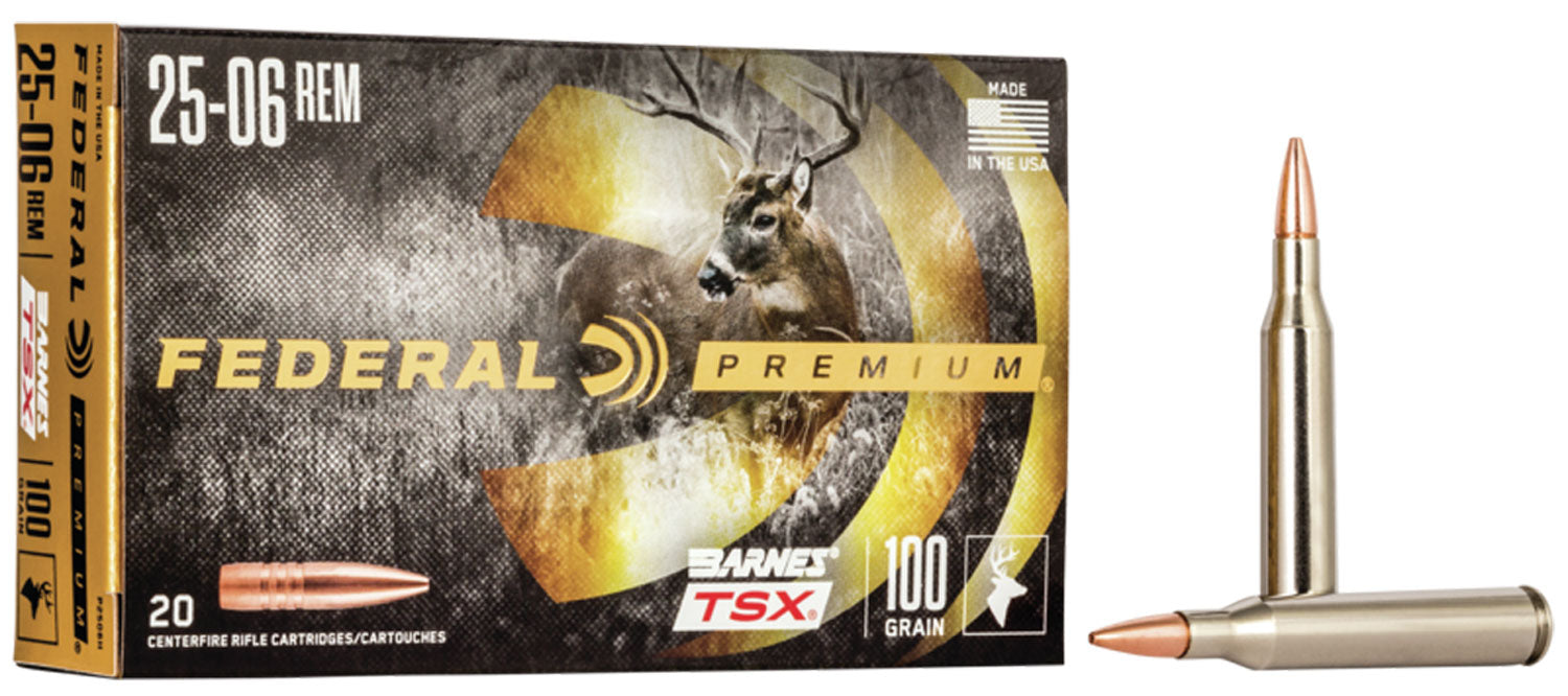 Federal P2506H Premium  25-06 Rem 100 gr Barnes TSX 20 Per Box/10 Cs