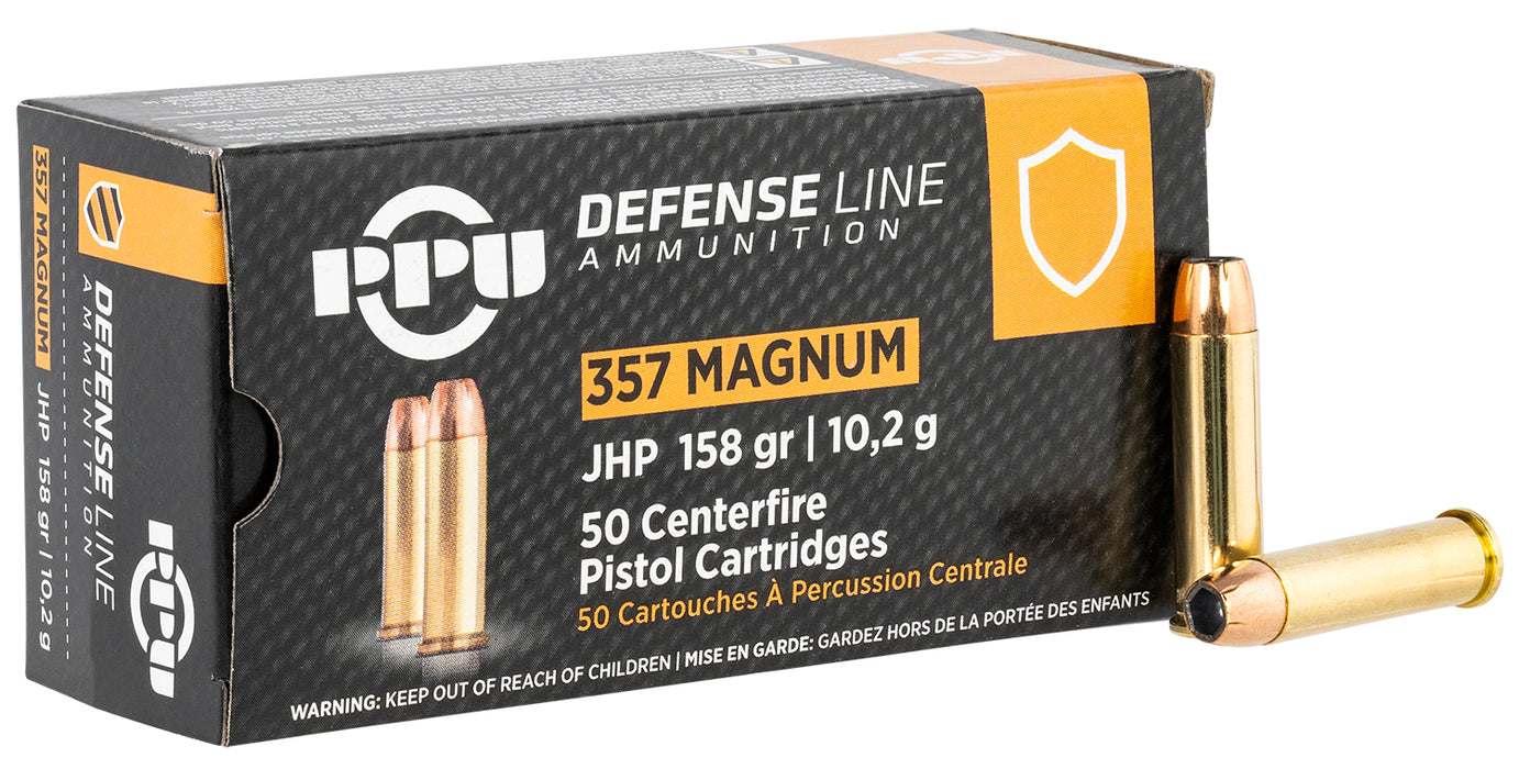 PPU PPD357 Defense  357 Mag 158 gr Jacketed Hollow Point (JHP) 50 Per Box/10 Cs