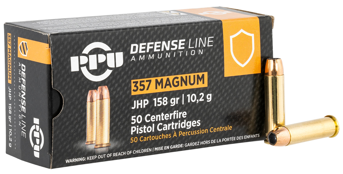 PPU PPD357 Defense  357Mag 158gr Jacketed Hollow Point 50 Per Box/10 Case