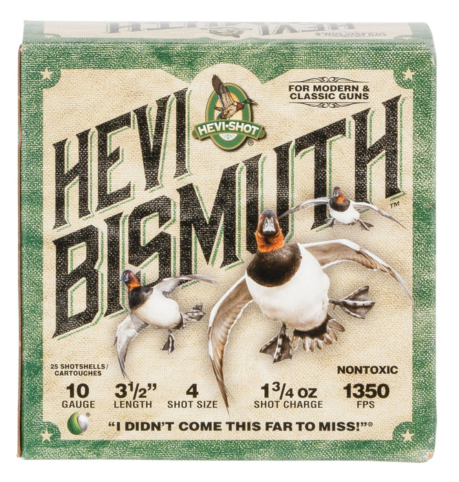HEVI-Shot HS15504 HEVI-Bismuth Waterfowl 10 Gauge 3.50" 1 3/4 oz 1350 fps Bismuth 4 Shot 25 Bx/10 Cs
