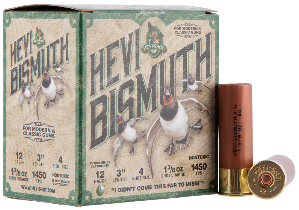 HEVI-Shot HS14004 HEVI-Bismuth Waterfowl 12 Gauge 3" 1 3/8 oz 1450 fps Bismuth 4 Shot 25 Bx/10 Cs