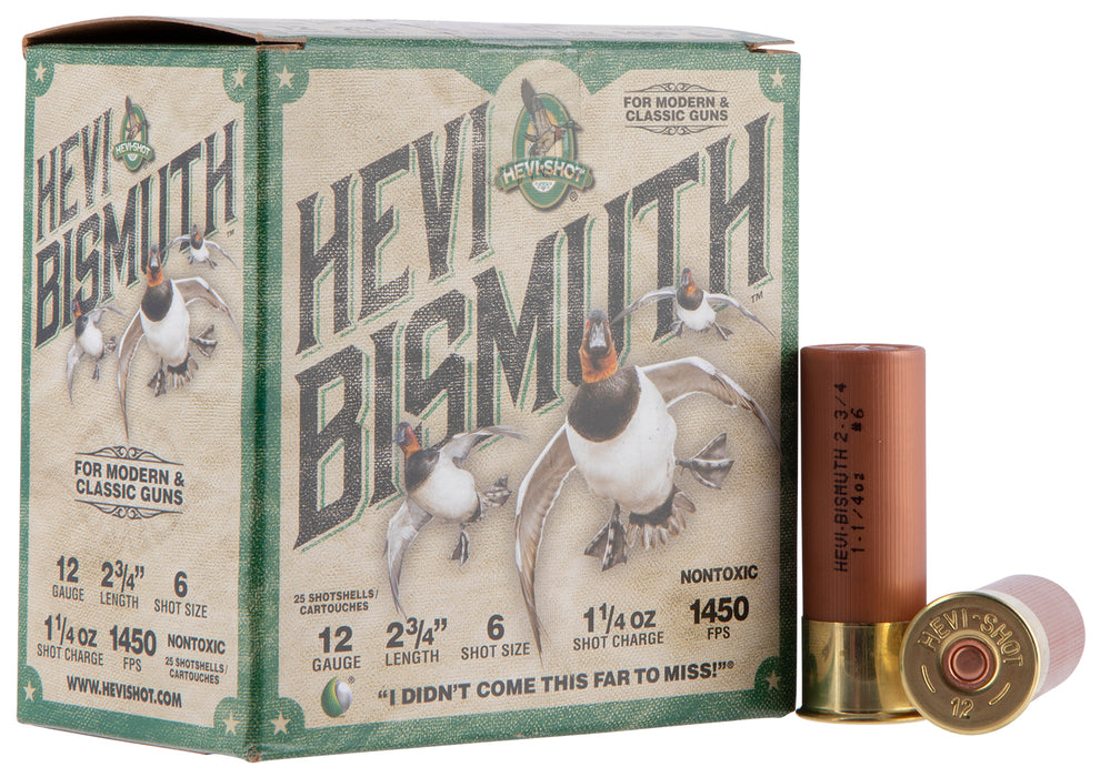 HEVI-Shot HS14706 HEVI-Bismuth Waterfowl 12 Gauge 2.75" 1 1/4 oz 1450 fps Bismuth 6 Shot 25 Bx/10 Cs