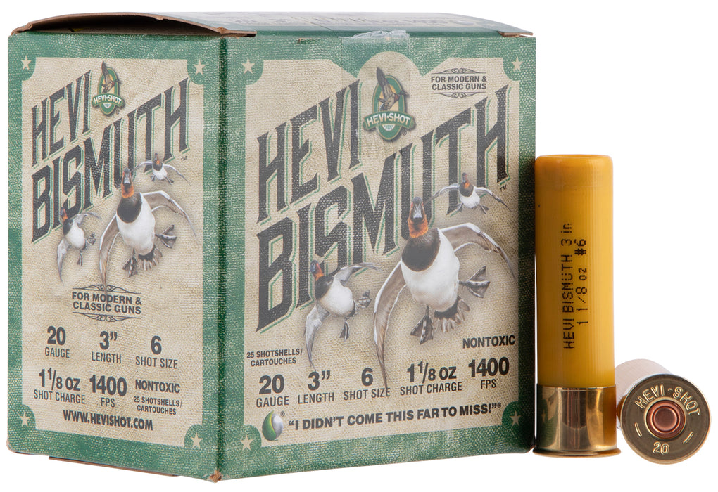 HEVI-Shot HS17006 HEVI-Bismuth Waterfowl 20 Gauge 3" 1 1/8 oz 1400 fps Bismuth 6 Shot 25 Bx/10 Cs