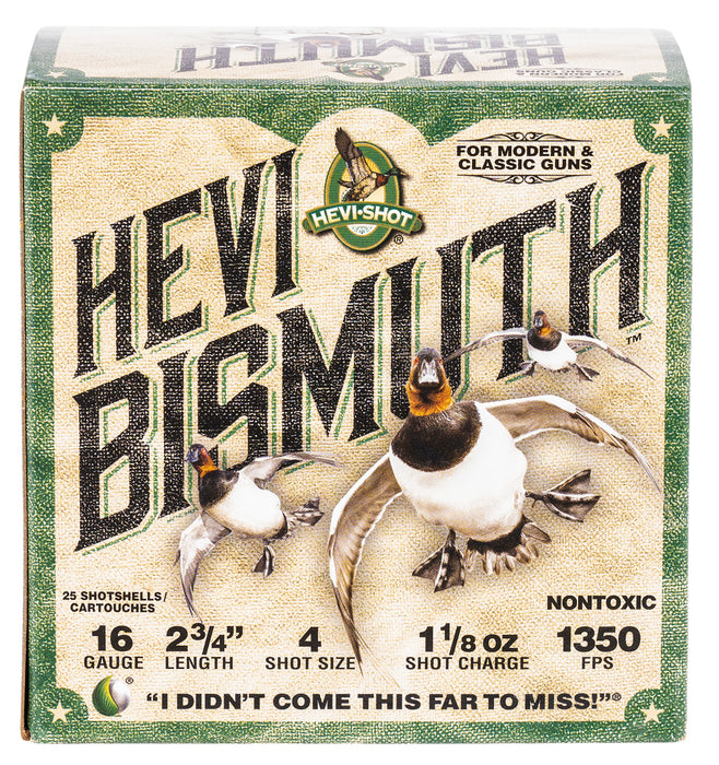 HEVI-Shot HS16704 HEVI-Bismuth Waterfowl 16 Gauge 2.75" 1 1/8 oz 1350 fps Bismuth 4 Shot 25 Bx/10 Cs