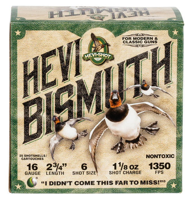 HEVI-Shot HS16706 HEVI-Bismuth Waterfowl 16 Gauge 2.75" 1 1/8 oz 1350 fps Bismuth 6 Shot 25 Bx/10 Cs