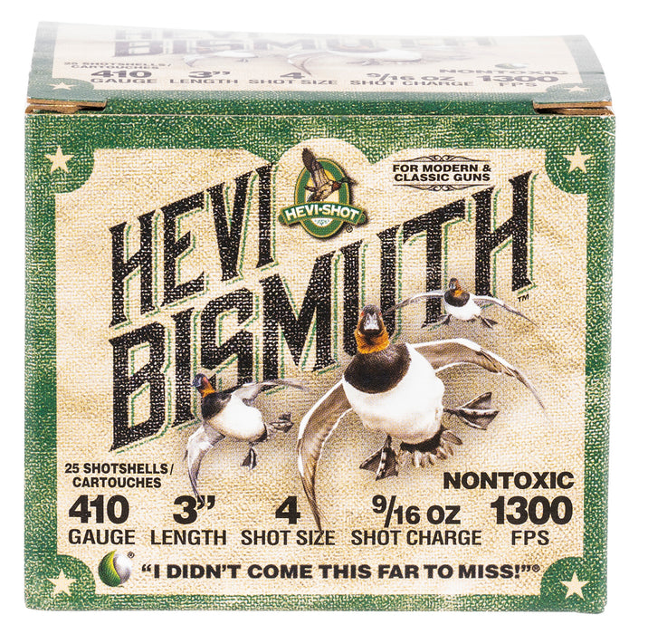 HEVI-Shot HS19004 HEVI-Bismuth Waterfowl 410 Gauge 3" 9/16 oz 1300 fps Bismuth 4 Shot 25 Bx/10 Cs