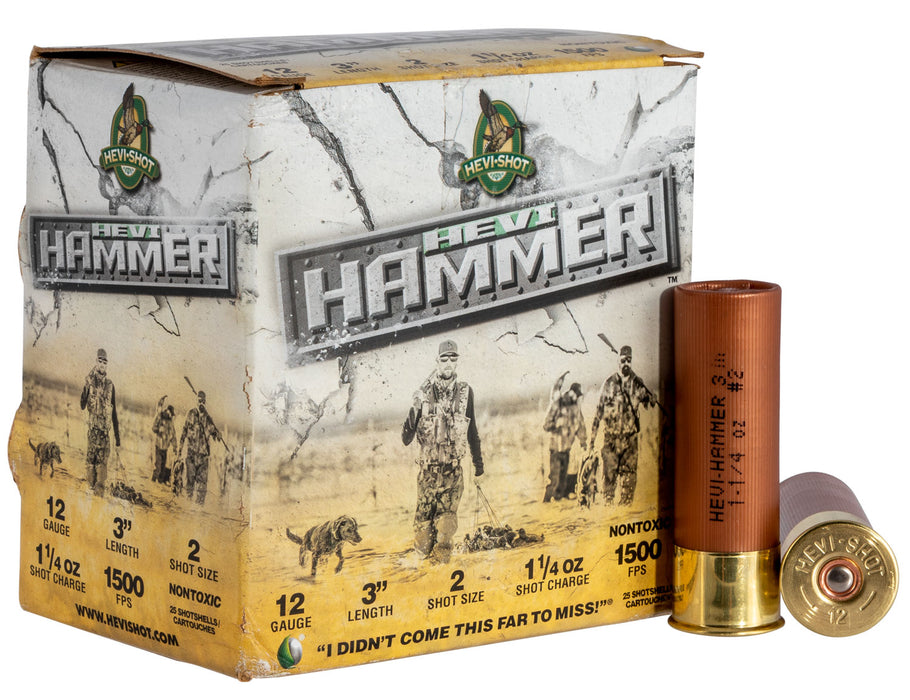 HEVI-Shot HS28002 Hevi-Hammer  12 Gauge 3" 1 1/4 oz 1500 fps 2 Shot 25 Bx/10 Cs