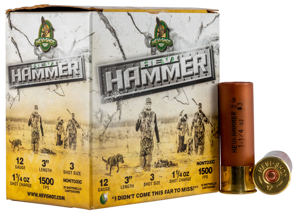 HEVI-Shot HS28003 Hevi-Hammer  12 Gauge 3" 1 1/4 oz 1500 fps 3 Shot 25 Bx/10 Cs