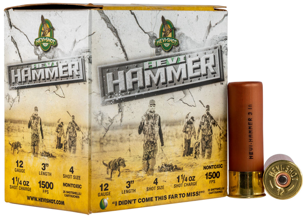 HEVI-Shot HS28004 Hevi-Hammer  12 Gauge 3" 1 1/4 oz 1500 fps 4 Shot 25 Bx/10 Cs