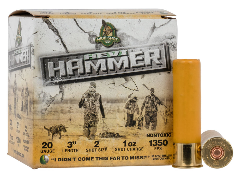 HEVI-Shot HS29002 Hevi-Hammer  20 Gauge 3" 1 oz 1350 fps 2 Shot 25 Bx/10 Cs