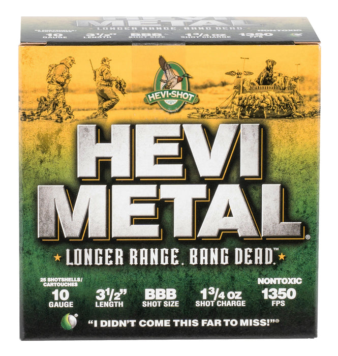 HEVI-Metal HS37508 Hevi-Metal Longer Range 10 Gauge 3.50" 1 3/4 oz 1350 fps BBB Shot 25 Bx/10 Cs