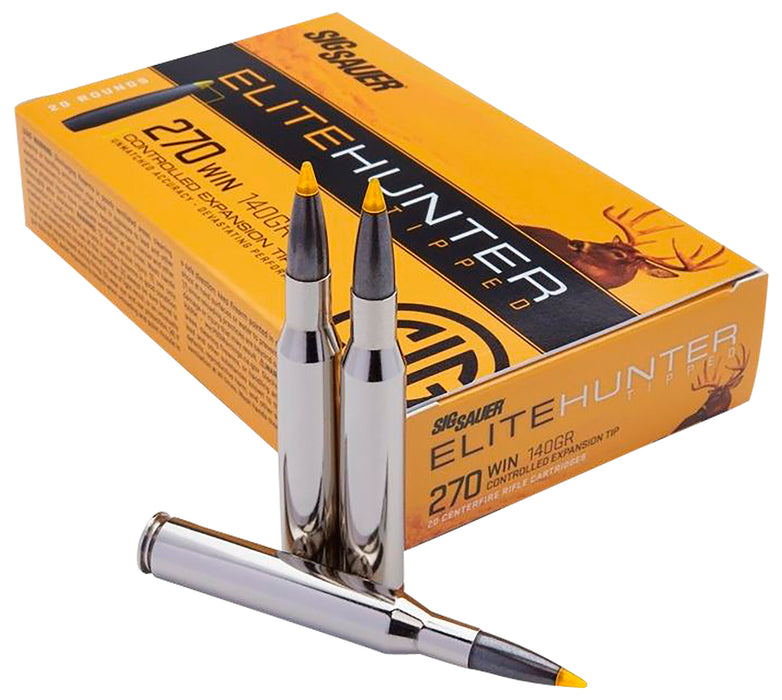 Sig Sauer E270TH220 Elite Hunter Tipped  270 Win 140 gr 2950 fps Controlled Expansion Tip (CET) 20 Bx/10 Cs