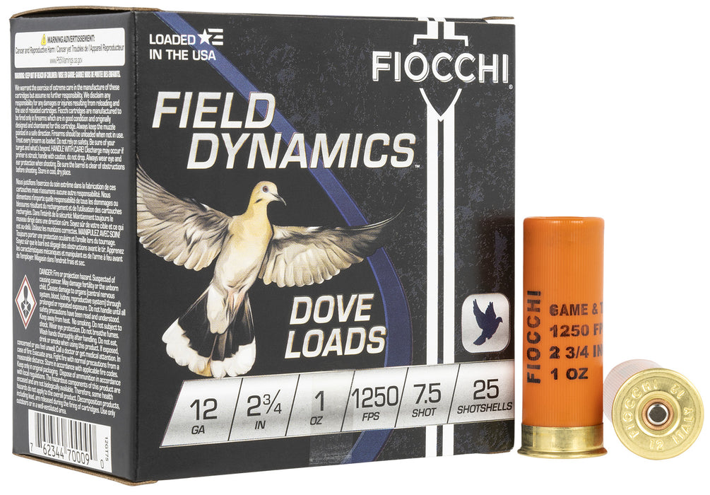 Fiocchi 12GT75 Field Dynamics Dove & Quail 12Gauge 2.75" 1oz 7.5Shot