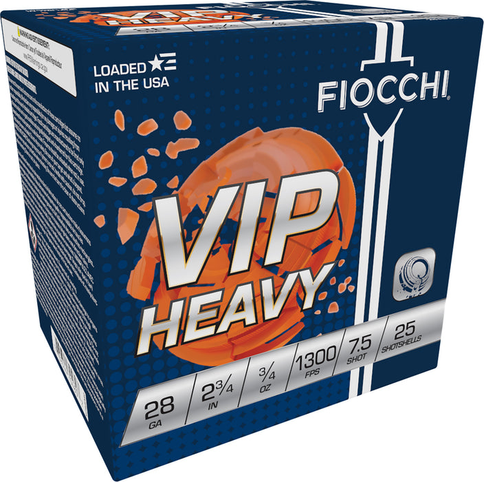 Fiocchi 28VIPH75 Exacta Target VIP Heavy 28 Gauge 2.75" 3/4 oz 1300 fps 7.5 Shot 25 Bx/10 Cs
