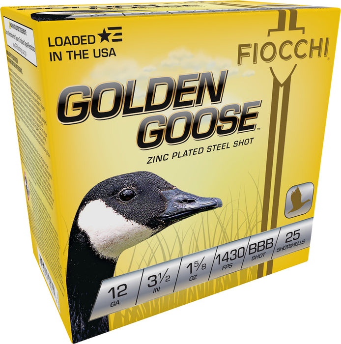 Fiocchi 1235GG3B Golden Goose  12 Gauge 3.50" 1 5/8 oz 1430 fps BBB Shot 25 Bx/10 Cs