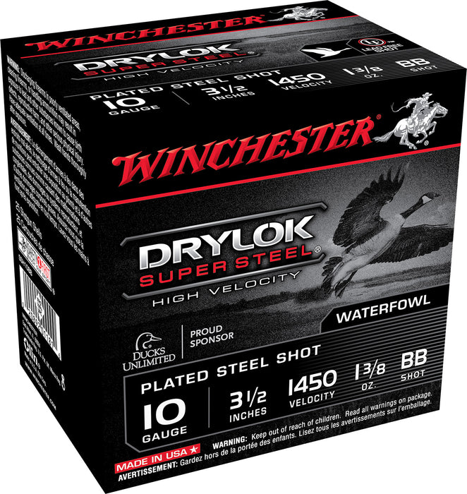 Winchester Ammo SSH10BB Drylok Super Steel High Velocity 10Gauge 3.50" 1 3/8oz BBShot 25 Per Box/10 Case
