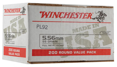 Winchester Ammo WM193200 USA  5.56x45mm NATO 55 gr 3270 fps Full Metal Jacket (FMJ) 200 Bx/4 Cs (Value Pack)