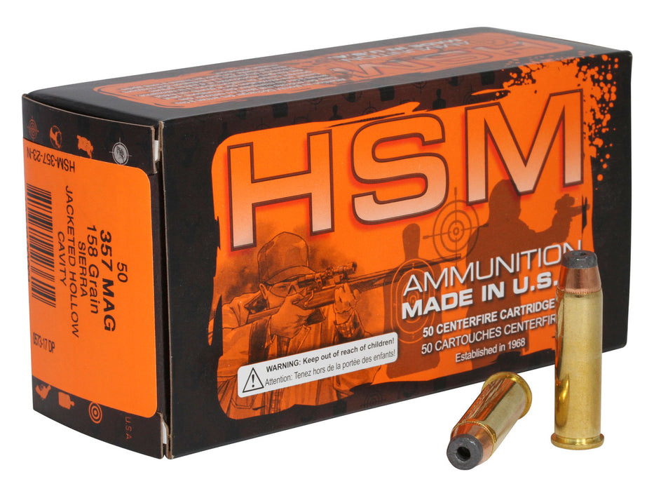 HSM 35723N Pro Pistol  357 Mag 158 gr Jacketed Hollow Cavity (JHC) 50 Bx/10 Cs