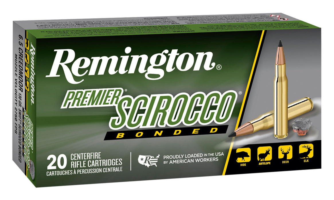 Remington Ammunition 29344 Premier Scirocco Bonded 6.5Creedmoor 130gr Swift Scirocco Bonded 20 Per Box/10 Case