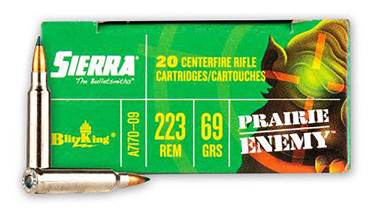 Sierra A717009 Prairie Enemy  223 Rem 69 gr 2950 fps Sierra BlitzKing 20 Bx/10 Cs