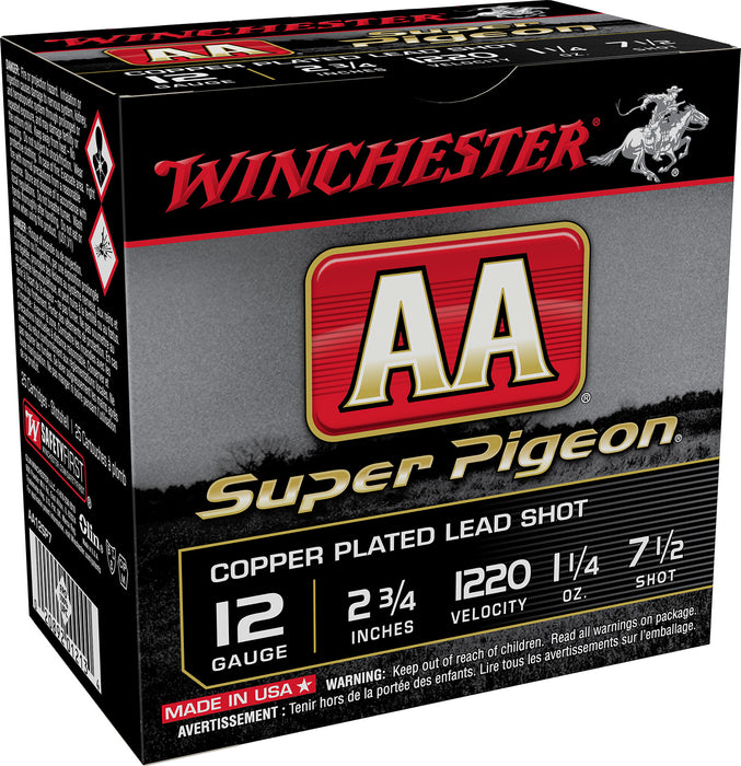 Winchester Ammo AA12SP7 AA Super Pigeon 12 Gauge 2.75" 1 1/4 oz 1220 fps 7.5 Shot 25 Bx/10 Cs