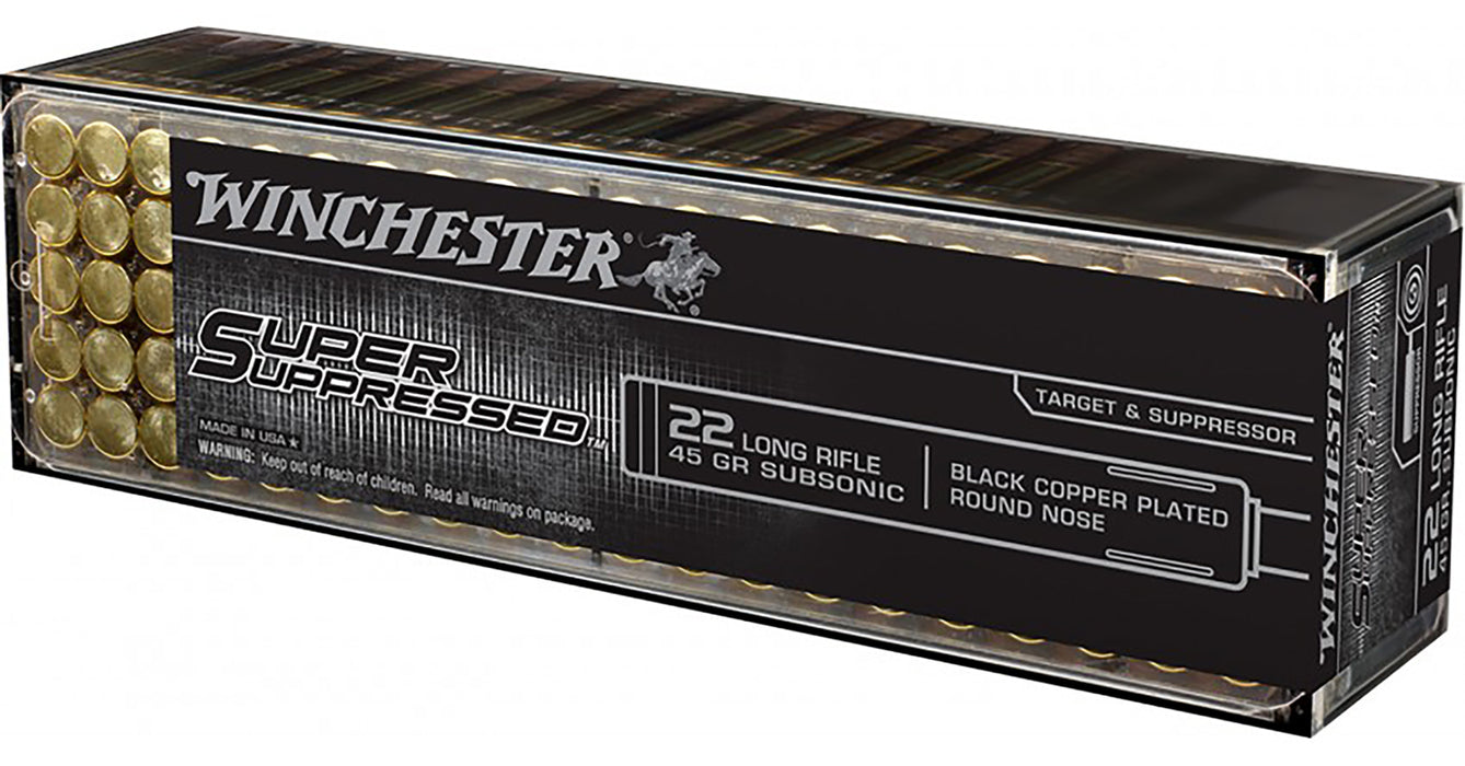 Winchester Ammo SUP22LRHP Super Suppressed  22LR 40gr Lead Hollow Point 100 Per Box/20 Case