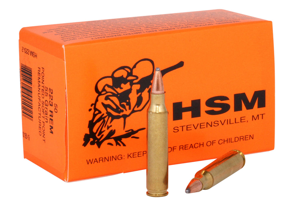 HSM 2232 Varmint  223 Rem 55 gr Soft Point (SP) 50 Per Box/20 Cs