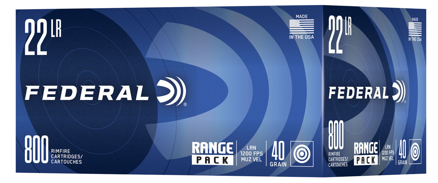 Federal 729B800 Range Pack  22 LR 40 gr 1200 fps Lead Round Nose (LRN) 800 Bx/4 Cs (Bulk)