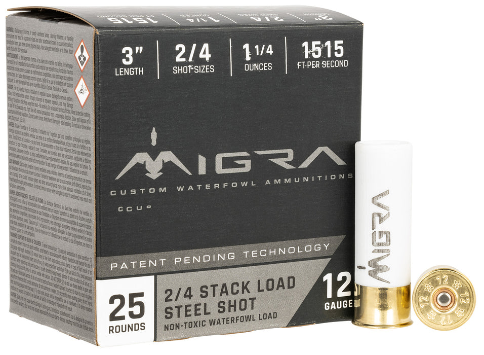 Migra Ammunitions M12S24 Staxd  12Gauge 3" 1 1/4oz 2/4Shot 25 Per Box/10 Case