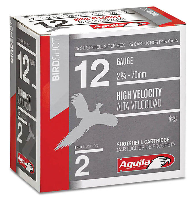 Aguila 1CHB1212 Hunting High Velocity 12 Gauge 2.75" 1 1/8 oz 2 Shot 25 Per Box/ 10 Cs