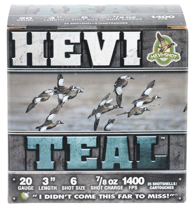 HEVI-Shot HS62006 HEVI-Teal  20Gauge 3" 7/8oz 6Shot 25 Per Box/10 Case