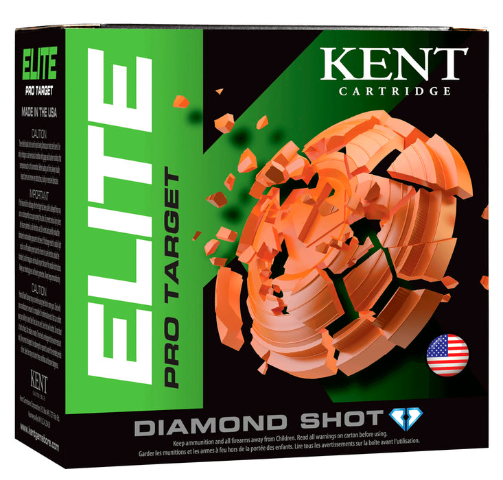 Kent Cartridge E12PSC328 Elite Pro Target 12 Gauge 2.75" 1 1/8 oz 1300 fps 8 Shot 25 Bx/10 Cs