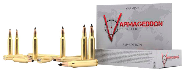 Nosler 65180 Varmageddon  22Nosler 62gr Flat Base Hollow Point 50 Per Box/5 Case