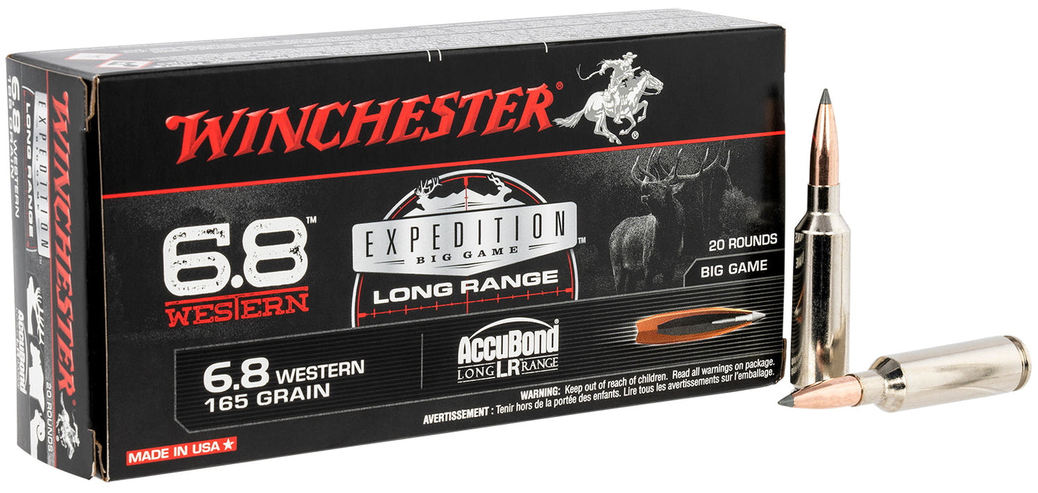 Winchester Ammo S68WLR Expedition Big Game  6.8 Western 165 gr Nosler AccuBond Long-Range 20 Per Box/ 10 Cs