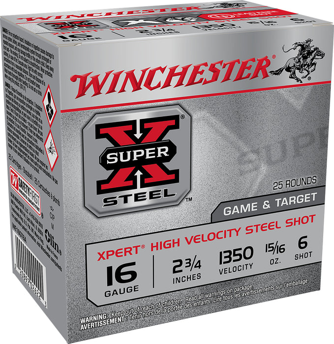 Winchester Ammo WE16GT6A Super X Xpert High Velocity 16 Gauge 2.75" 15/16 oz 1350 fps 6 Shot 25 Bx/10 Cs