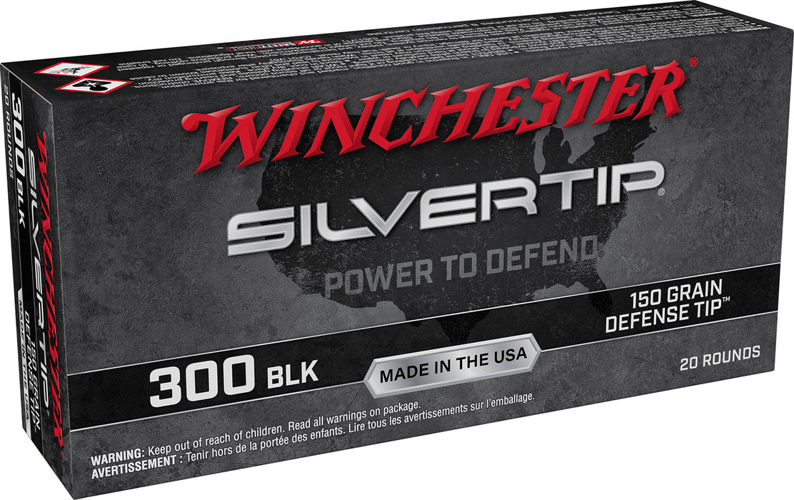 Winchester Ammo W300ST Silvertip  300Blackout 150gr Defense Tip 20 Per Box/10 Case