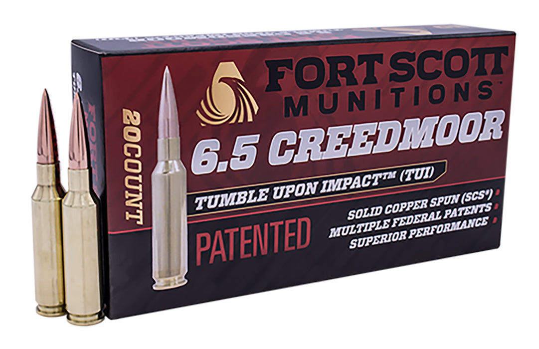 Fort Scott Munitions 65CM123SCV11 Tumble Upon Impact (TUI)  6.5 Creedmoor 123 gr 2768 fps Solid Copper Spun (SCS) 20 Bx/10 Cs