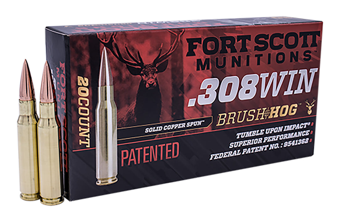 Fort Scott Munitions 308168SCV Tumble Upon Impact (TUI)  308 Win 168 gr 2764 fps Solid Copper Spun (SCS) 20 Bx/10 Cs