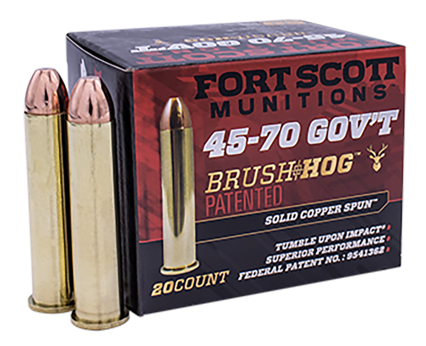 Fort Scott Munitions 4570300SCV1 Tumble Upon Impact (TUI)  45-70 Gov 300 gr 1763 fps Solid Copper Spun (SCS) 20 Bx/10 Cs
