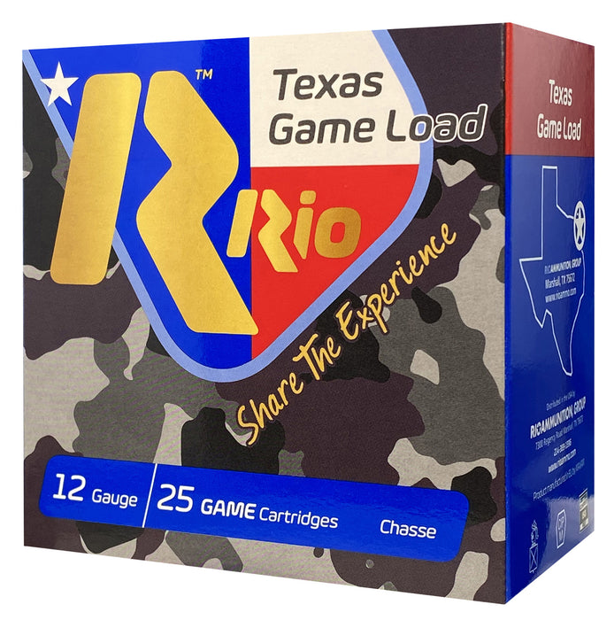 Rio Ammunition TGHV368 Texas Game Load Target Load 12 Gauge 2.75" 1 1/8 oz 8 Shot 25 Per Box/10 Cs