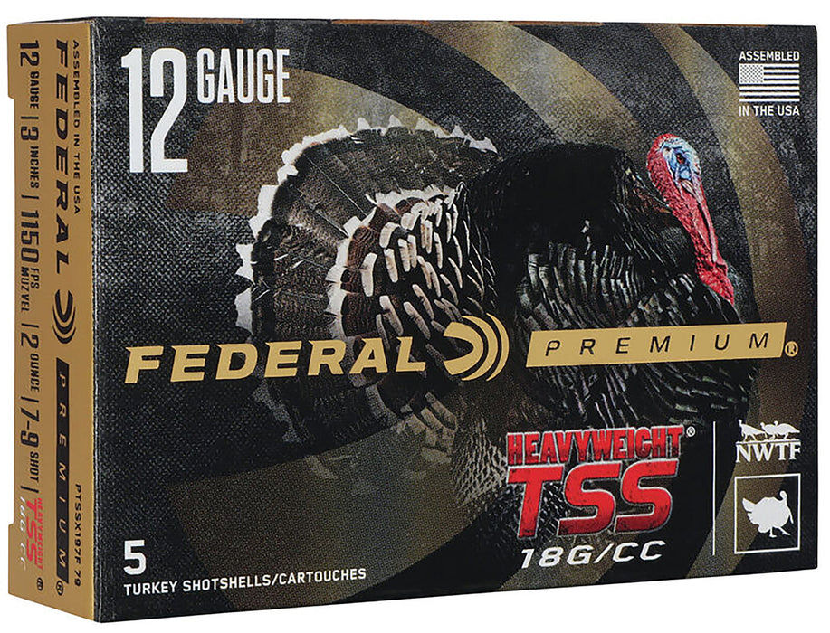 Federal PTSSX197F79 Premium Turkey Heavyweight TSS 12 Gauge 3" 2 oz 1150 fps Tungsten 7, 9 Shot 5 Bx/50 Cs