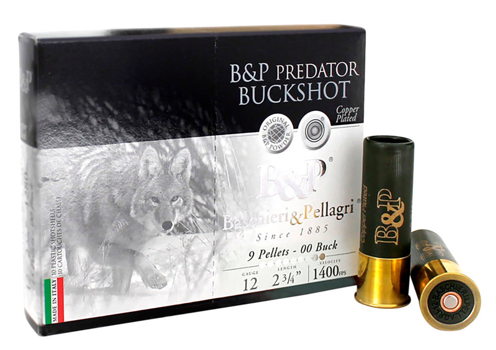 B&P 12B9PBK Predator  12 Gauge 2.75" 1 1/5 oz 1400 fps 9 Shot 10 Bx/10 Cs