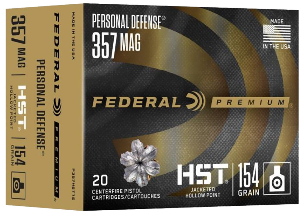 Federal P357HST1S Premium Personal Defense 357 Mag 154 gr HST Jacketed Hollow Point 20 Bx/10 Cs